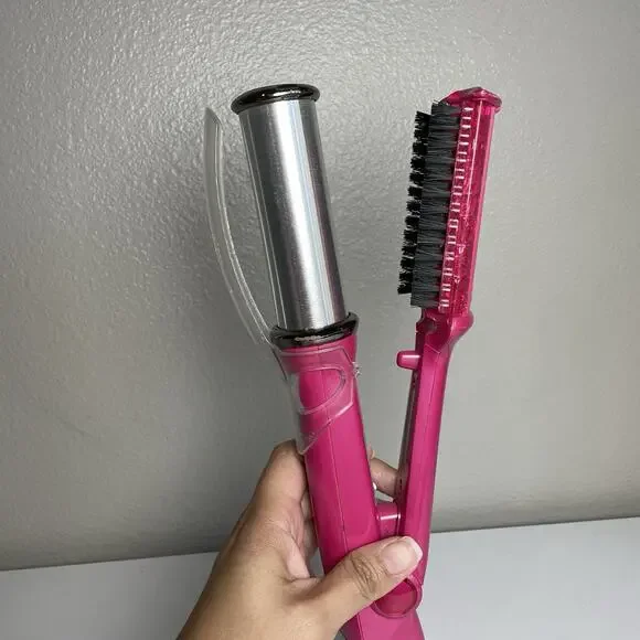 Instyler Rotating IS1001.1 PINK Hot Iron Hair Brush Straight/Curl 1.25" TESTED - Picture 10 of 11